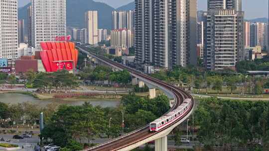 广州地铁高架航拍视频素材模板下载