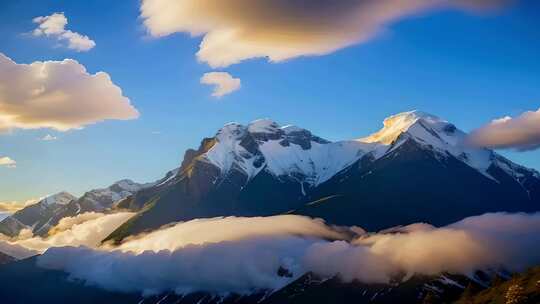 雪山山峰山脉风景