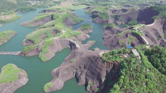 4k航拍郴州高椅岭丹霞地貌