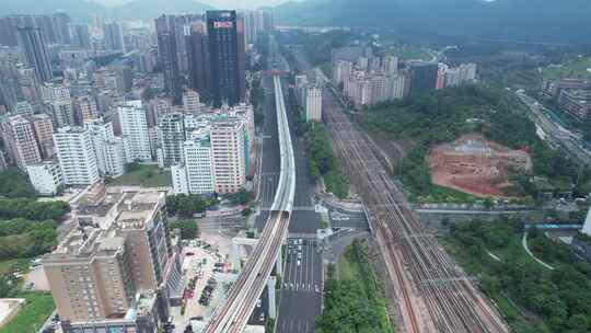 深圳北站及周边建筑航拍