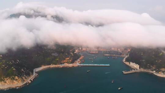 珠海万山岛全景云雾飘渺