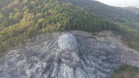 航拍消防员绳索攀岩训练