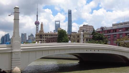 上海苏州河南京东路4k实拍素材视频素材模板下载