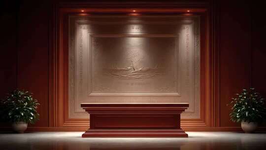 庄严肃穆的会议厅背景展示