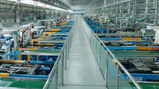 工业机械手臂生产线生产车间