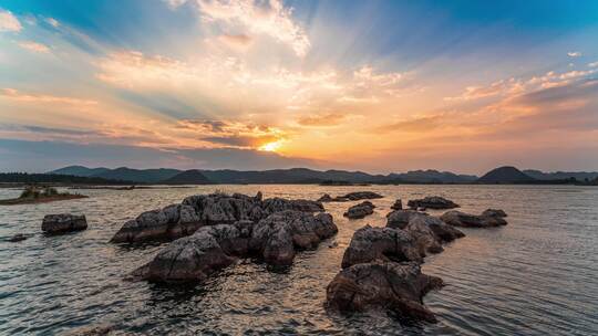 云南海峰湿地公园日落延时