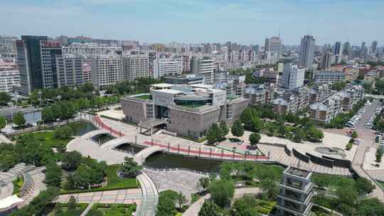 航拍山东聊城中国运河文化博物馆