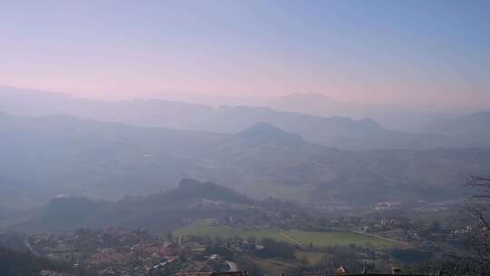 山，山脉，村庄，风景