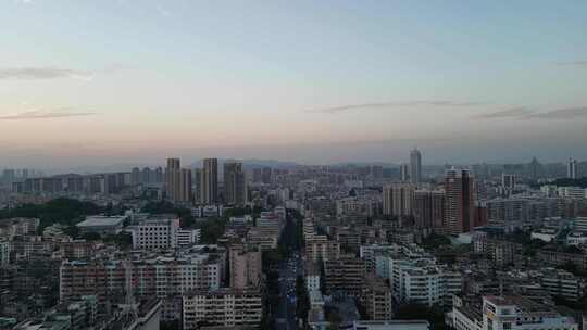 航拍江门大景江门城市建设