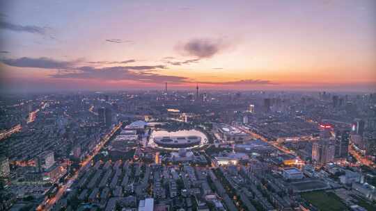 天津城市风光航拍延时