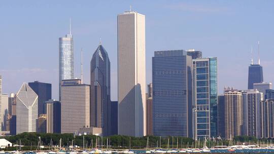 芝加哥城市建筑物视频素材模板下载