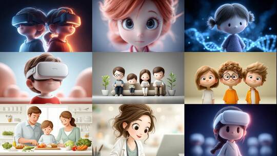 卡通可爱小孩儿童(前107S为快速预览)