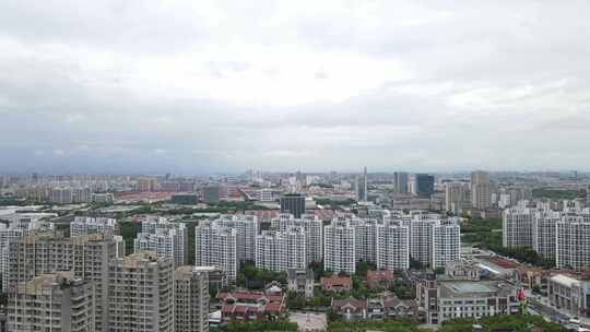 上海嘉定新城嘉定区地标建筑全景航拍视频素材模板下载