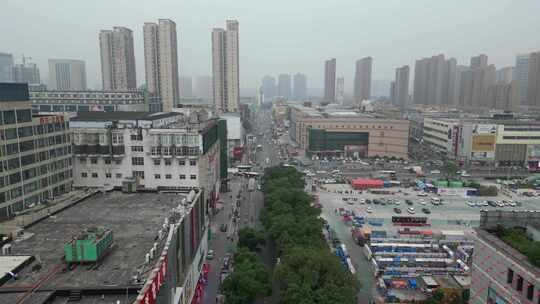 河北邯郸中华北大街交通航拍视频素材模板下载