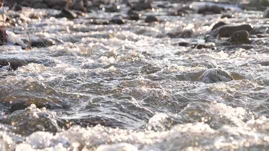 冰融 冬天 初春 水面 河流 溪流 冰雪融化