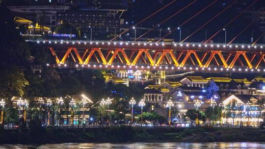 重庆东水门大桥夜景