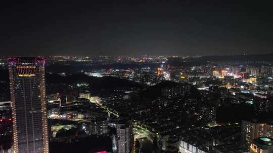 东莞虎门夜景航拍虎门镇夜景城市建筑风光