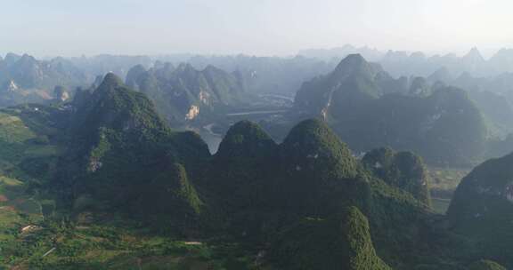 桂林山水航拍桂林阳朔航拍