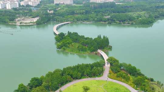 安徽省合肥市蜀山区翡翠湖景区城市地标风景