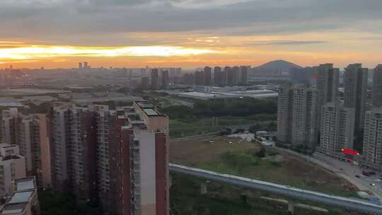 合肥黄昏日出城市风景