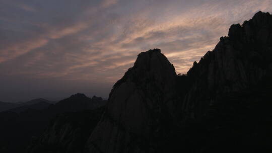 旅游景区 黄山 青狮石 走云 升格 晚霞