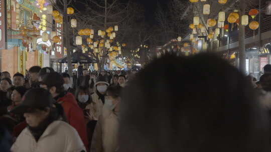 夫子庙人流花灯南京秦淮灯会花灯景点人流