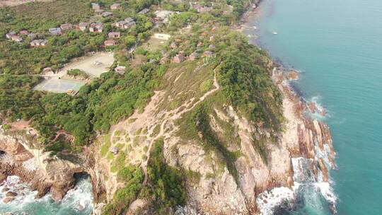 航拍深圳杨梅坑鹿嘴山庄美人鱼取景点