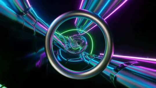 霓虹隧道动感穿梭素材