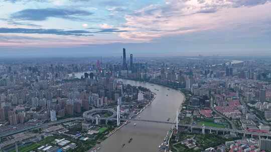 南浦大桥 陆家嘴 黄浦江 上海城市晚霞