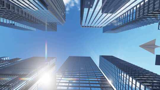 纸飞机飞过大楼