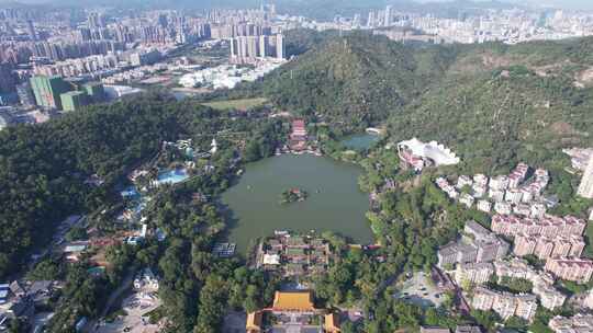 广东珠海圆明新园历史文化古建筑4A景区航拍