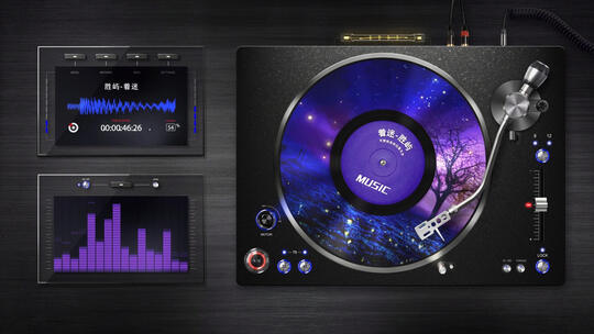 动感创意DJ音乐导播台可视化音频音波均衡器