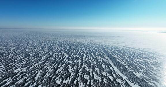 查干湖冬天冰面航拍