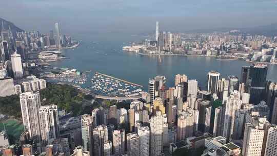 香港维多利亚港航拍全景