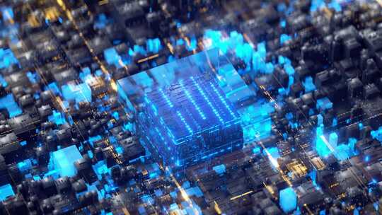 AI科技感芯片电路数字大数据数码电路板