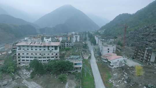 航拍汶川地震遗址