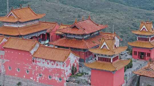 航拍洛阳偃师牛心山洪江寺