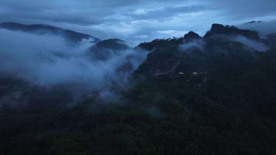 航拍武夷山风景区国家森林公园丹霞地貌风光