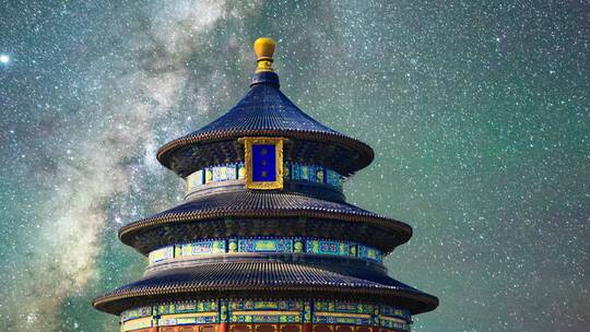8K北京祈年殿环绕星轨延时动态视频素材