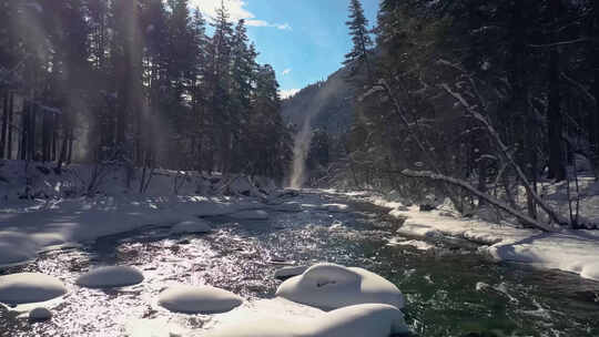 冬季小河流水