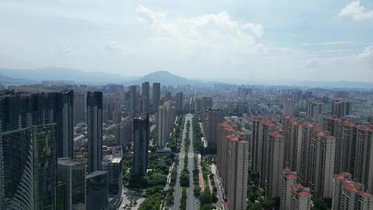 航拍漳州城市风光漳州建设漳州大景