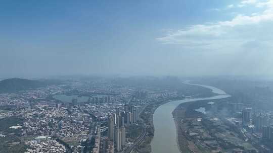 泉州鲤城区航拍泉州市区大景泉州晋江河流