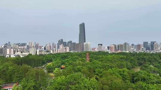 武汉解放公园步月塔城市风光视频素材模板下载
