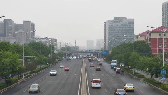 北京cbd白天城市风光拥挤道路交通