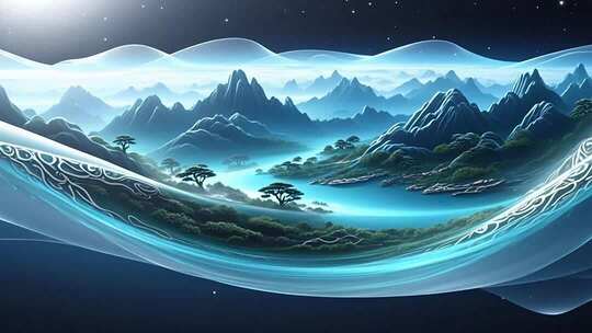 国风山水背景素材