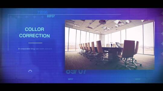 蓝紫色背景企业宣传会议幻灯片图片文字转场AE模版