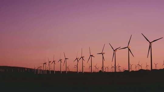 风电循环视频 黄昏的风电场LED循环背景