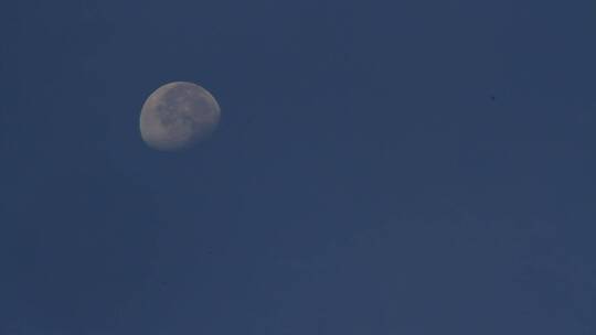 草原上空夜晚月亮延时拍摄