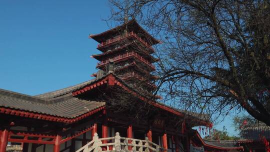 （多镜头）紫蓬山西庐寺庙