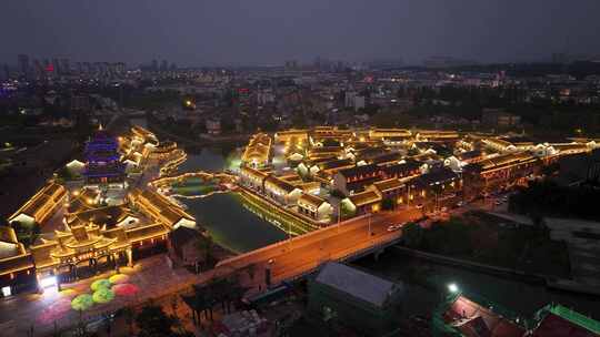 安徽省滁州市太平古城夜景航拍